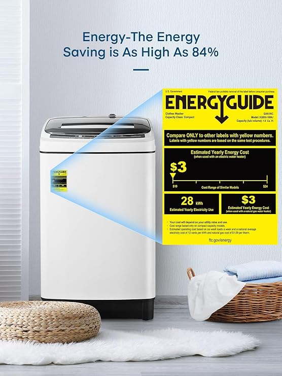 11.2lbs Fully Automatic Washing Machine with Spinner, Portable, 8 Programs