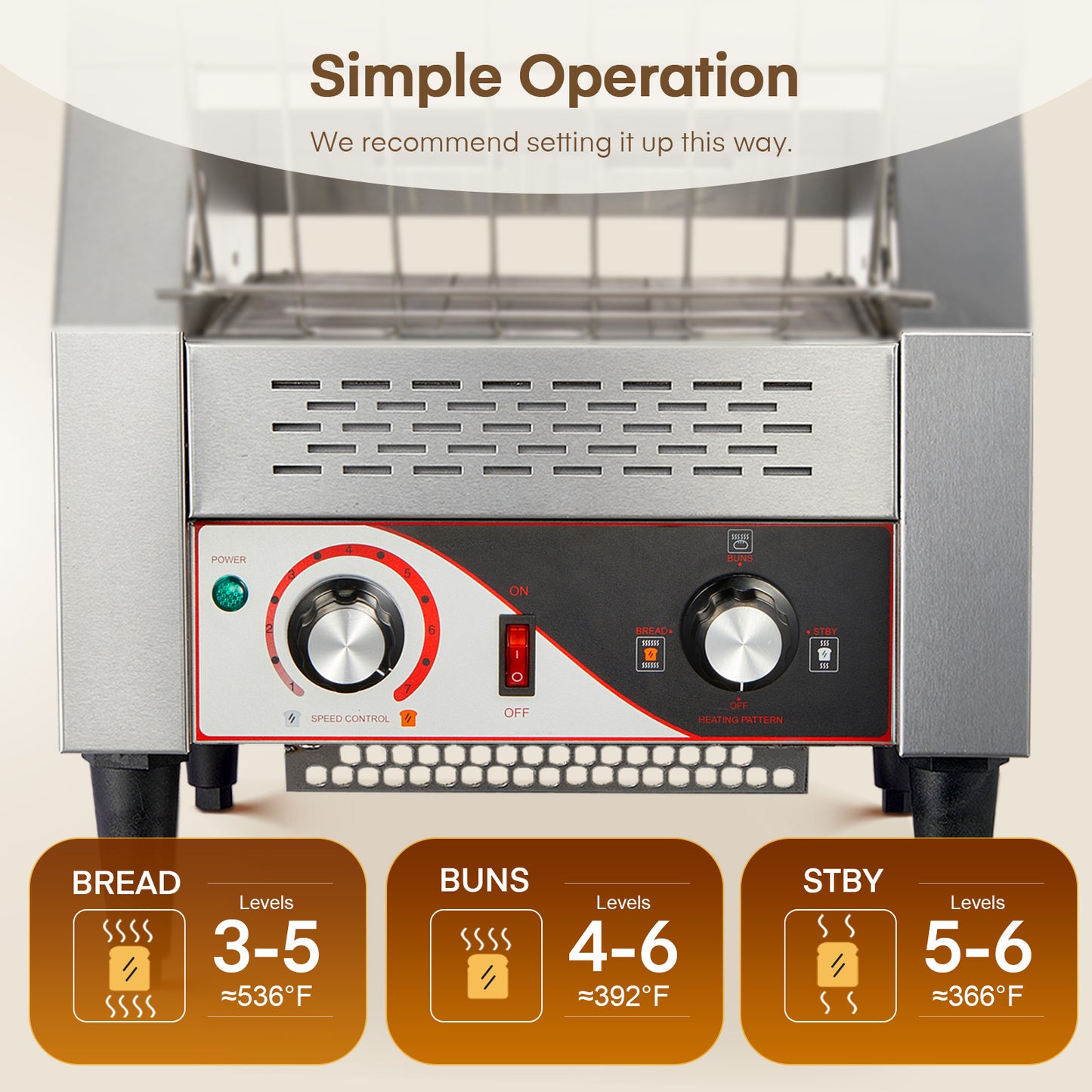 350 Pcs/H Conveyor Toaster, Double Heating, Suitable for Cafes, Bakeries