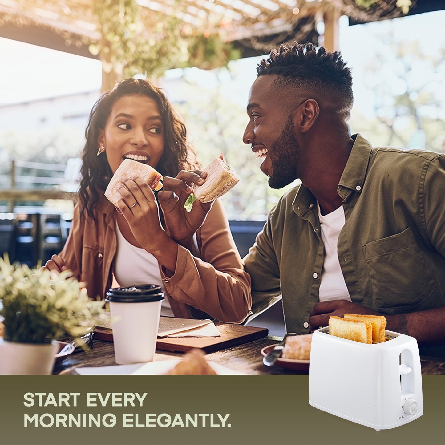 Toaster 2 Slice Extra Wide Slot, 6 Settings Compact Toaster with Removable Crumb Tray, Bagels, Waffles, Specialty Breads, White