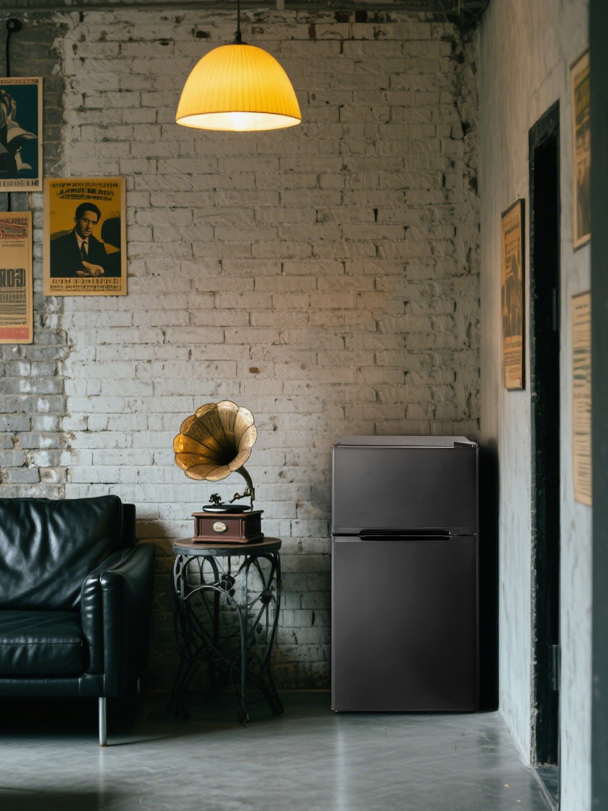 3.1 Cu.ft Mini Refrigerator 2 Doors with Ice Tray, Small Fridge with Temp Contorl for Bedroom, Office