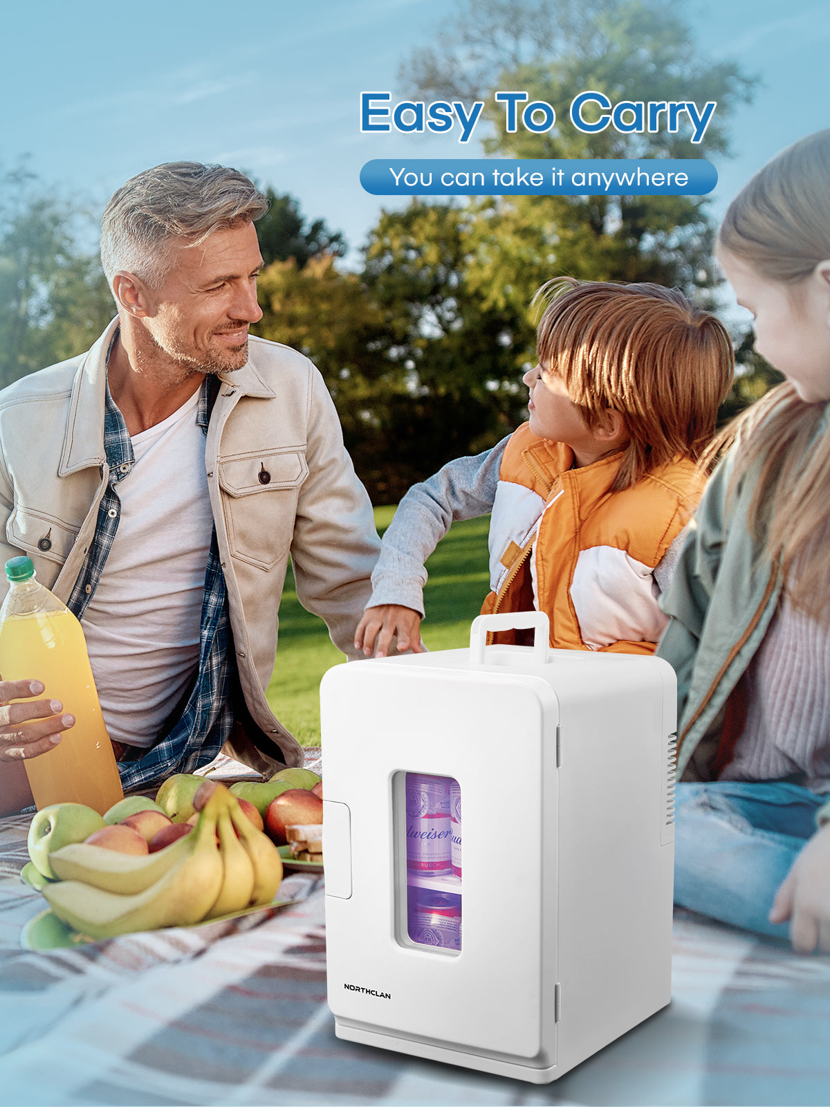 15L Mini Fridge for Bedroom, 21 Cans Bedroom Refrigerator, Small Fridge for Office and Car, Cooler & Warmer, White