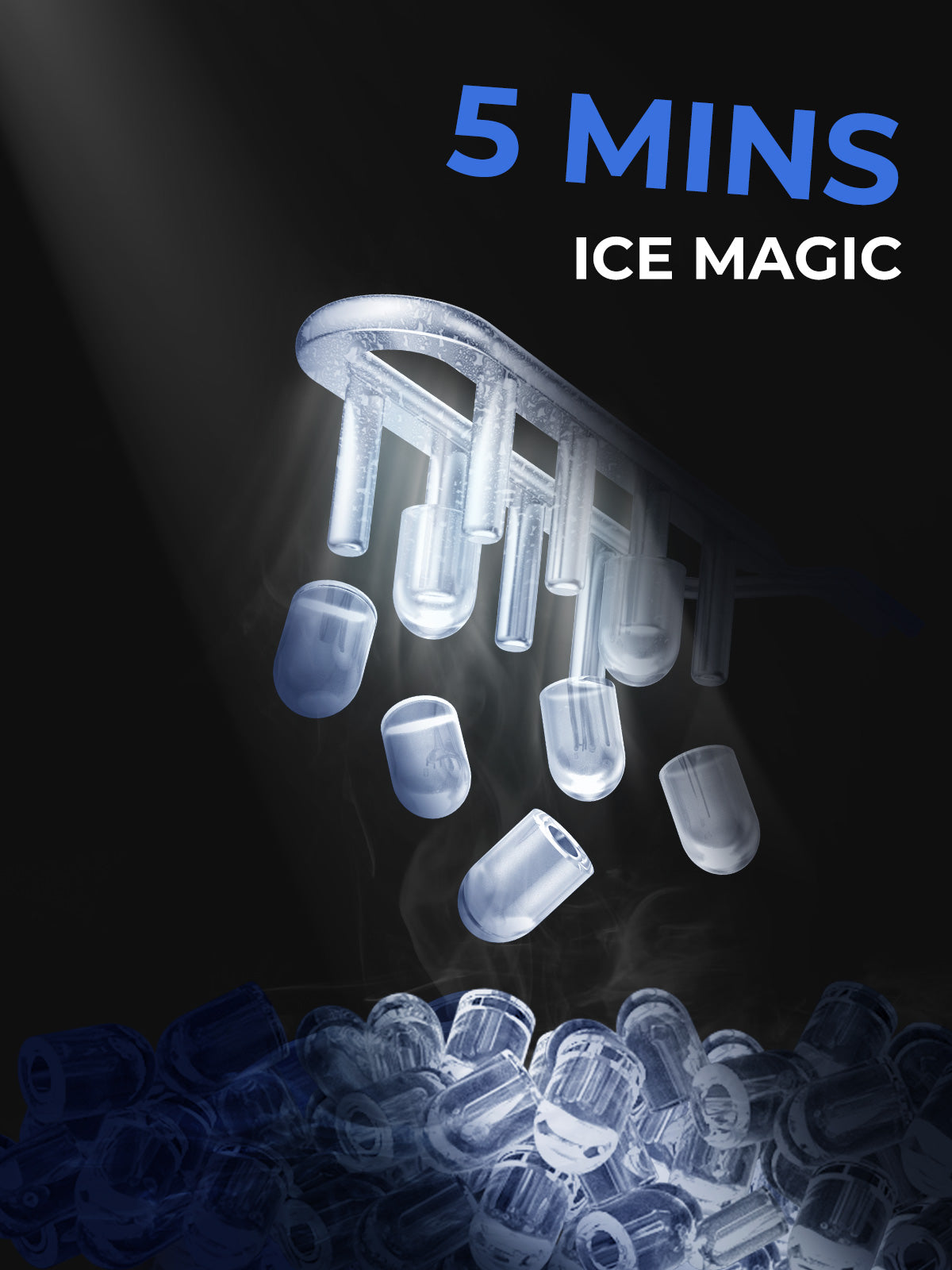 Ice Maker Machine Countertop 30lbs in 24H, 2 Sizes, Comfort Handle, Seflclean, Bullet Shaped Ice for Home Kitchen Office Bar,