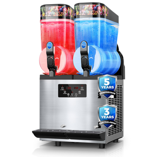 Commercial Slushie Machine, Margarita Machine, Smoothie Maker, Slushy Machine, Frozen Drink Machine, Stainless Steel, 30L, 110V