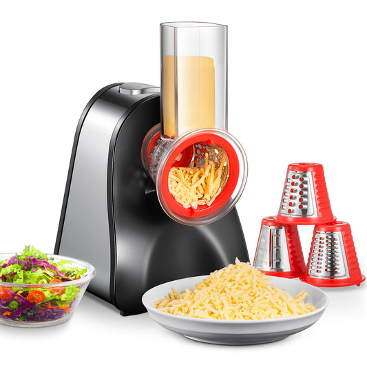 4 in 1 Electric Vegetable Grater 150W Electric Grater for Fruit and Vegetables, Ideal for Cheese, Cucumber, Carrot