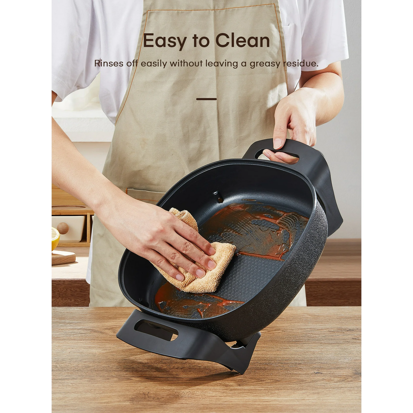 Electric Skillet, 12 Inch Deep Non Stick Electric Frying Pan with Standable Glass Lid, 3 Marked Heating Levels, Heat Resistant Handles, 1360W, Black, 6x12x2.8 inch