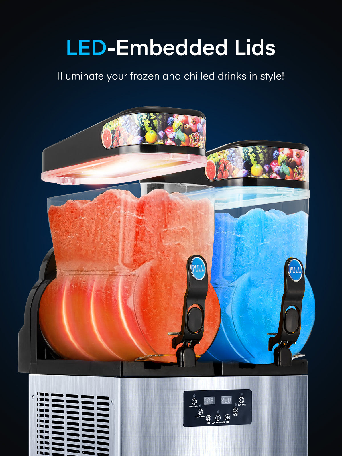 Commercial Slushie Machine, Margarita Machine, Smoothie Maker, Slushy Machine, Frozen Drink Machine, Stainless Steel, 30L, 110V