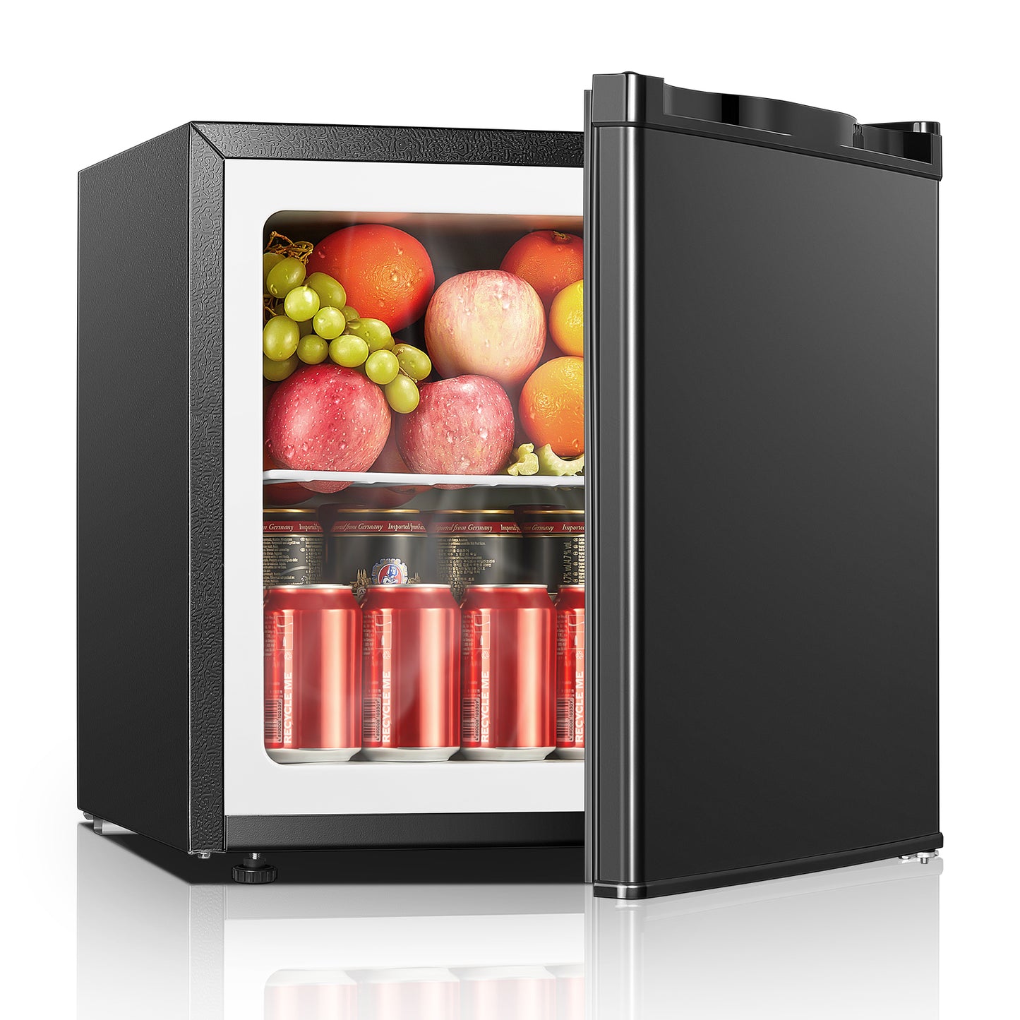 FOHERE 1.1 Cu.Ft Mini Freezer Countertop, Compact Upright Freezer with Reversible Door, Removable Shelves, Small freezer for Home/Dorms/Apartment/Office, Black