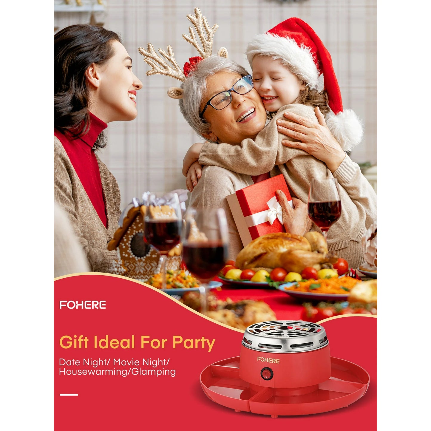 Multi-functional Tabletop Electric Marshmallow Maker with 4 Detachable Trays & 4 Roasting Forks