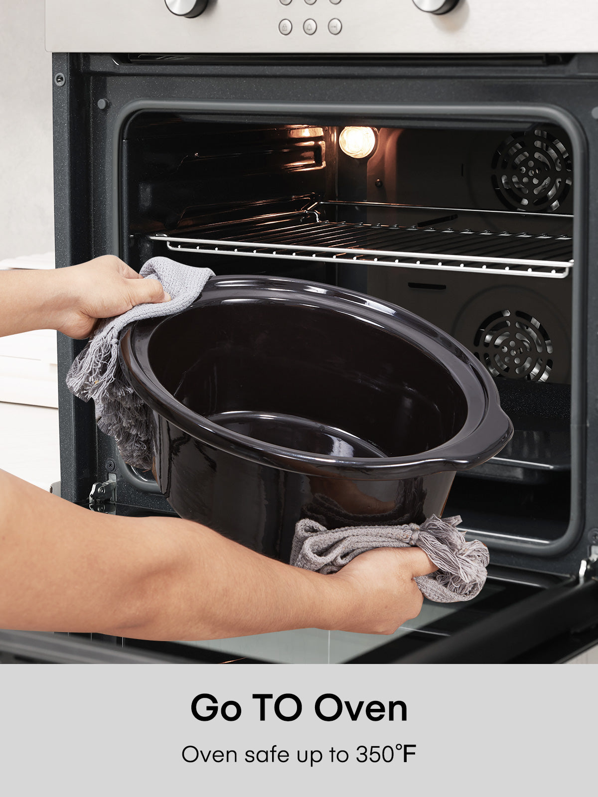 FOHERE 6.0 Qt Programmable Slow Cooker, Ceramic Ineer Pot, Adjustable Temperature & Cooking Times, Dishwasher Safe Stoneware Pot & Tempered Glass Lid