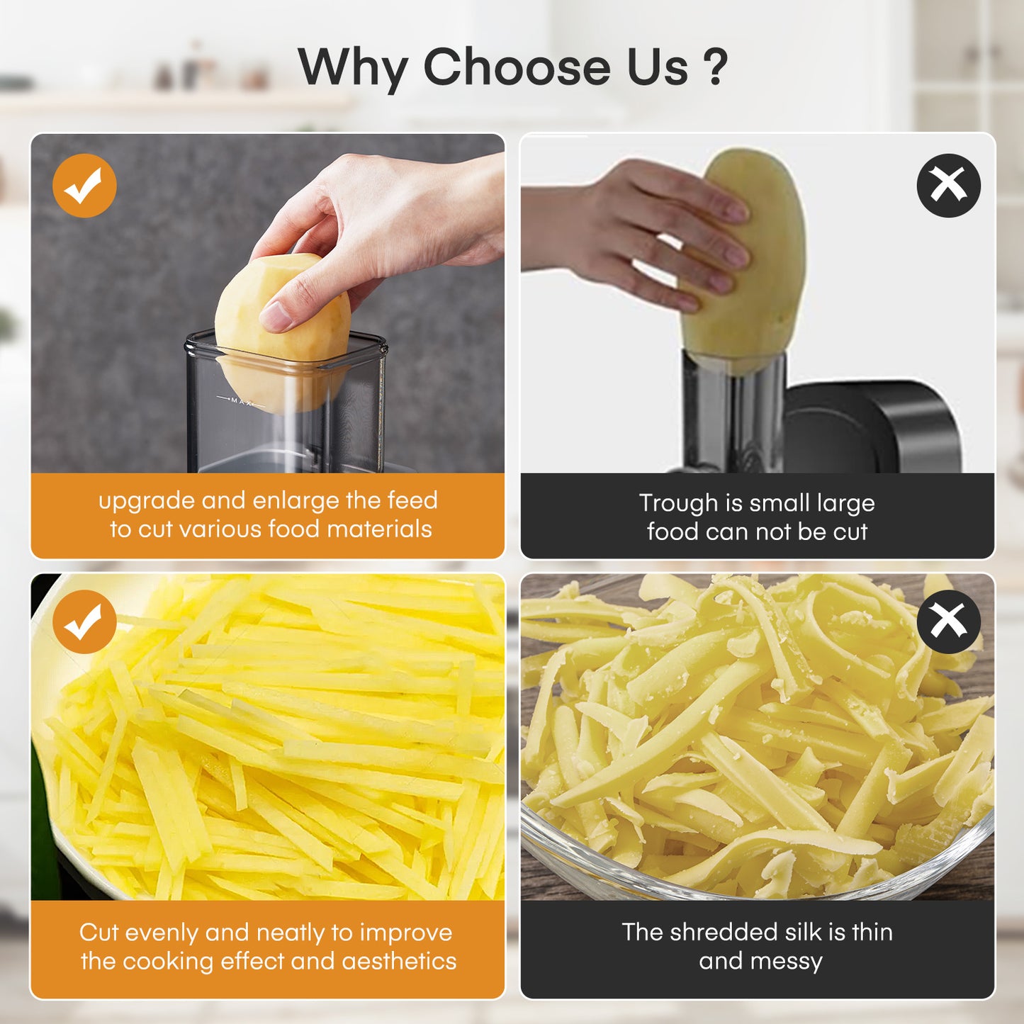 Electric Cheese Grater, Salad Maker With 5 Different Shapes of Blades, Electric Slicer Shredder, Electric Salad Machine for Cheeses, Fruits, Vegetables