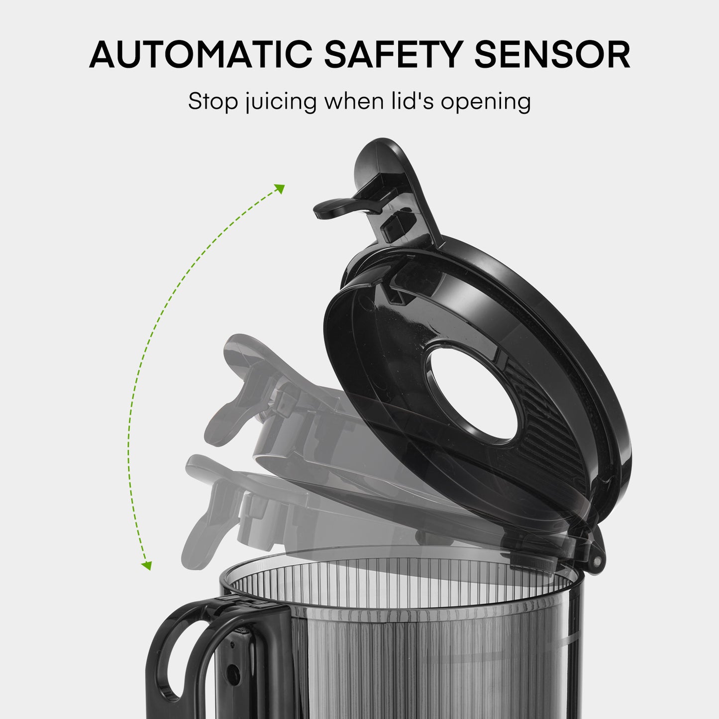 Fohere Juicer Machines, 5.3" Chute Cold Press Juicer 250 Watts, Slow Masticating Juicer Easy Clean