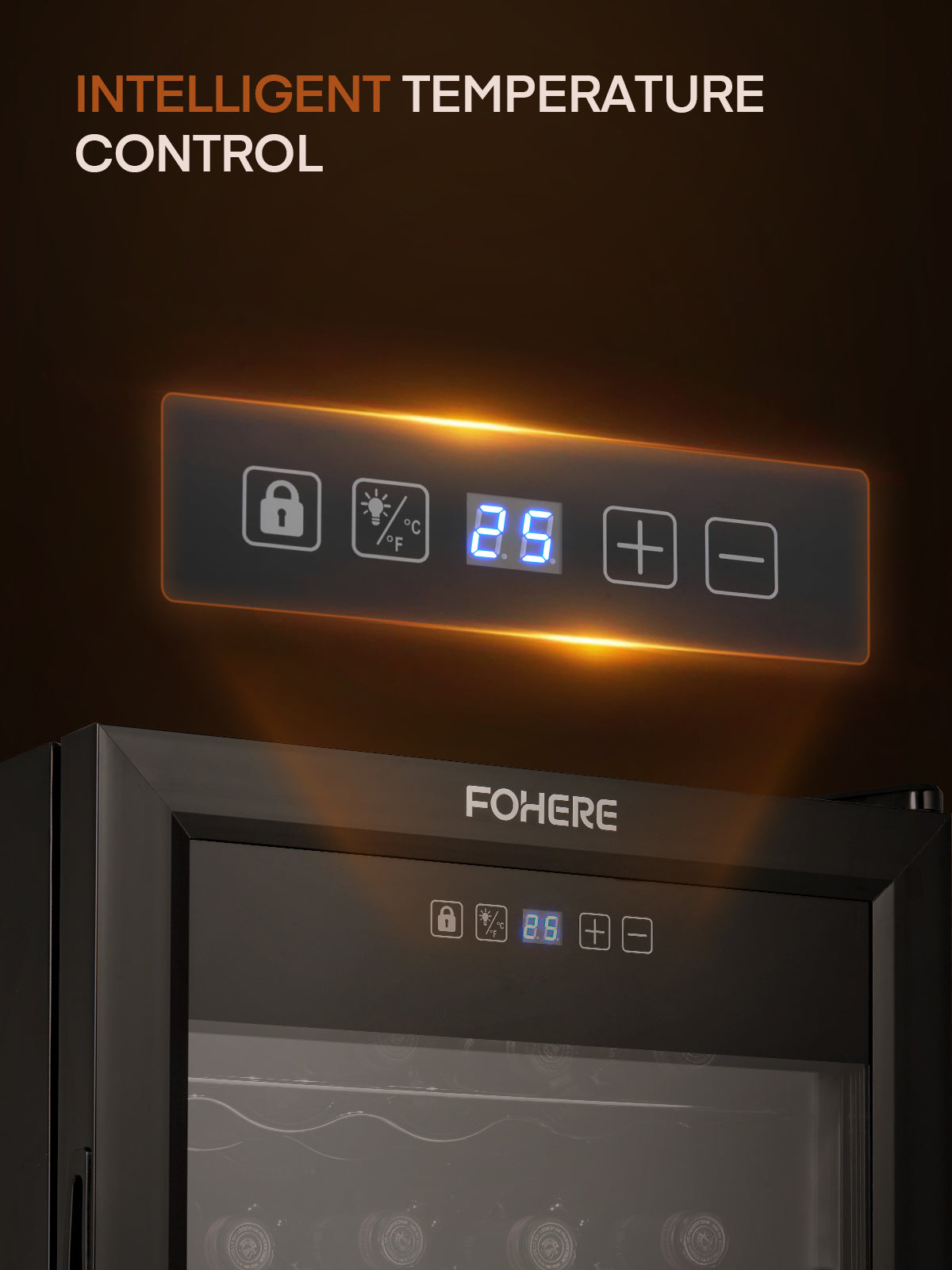 28 Bottles Freestanding Wine Cellar, Wine Fridge with Digital Temperature Control