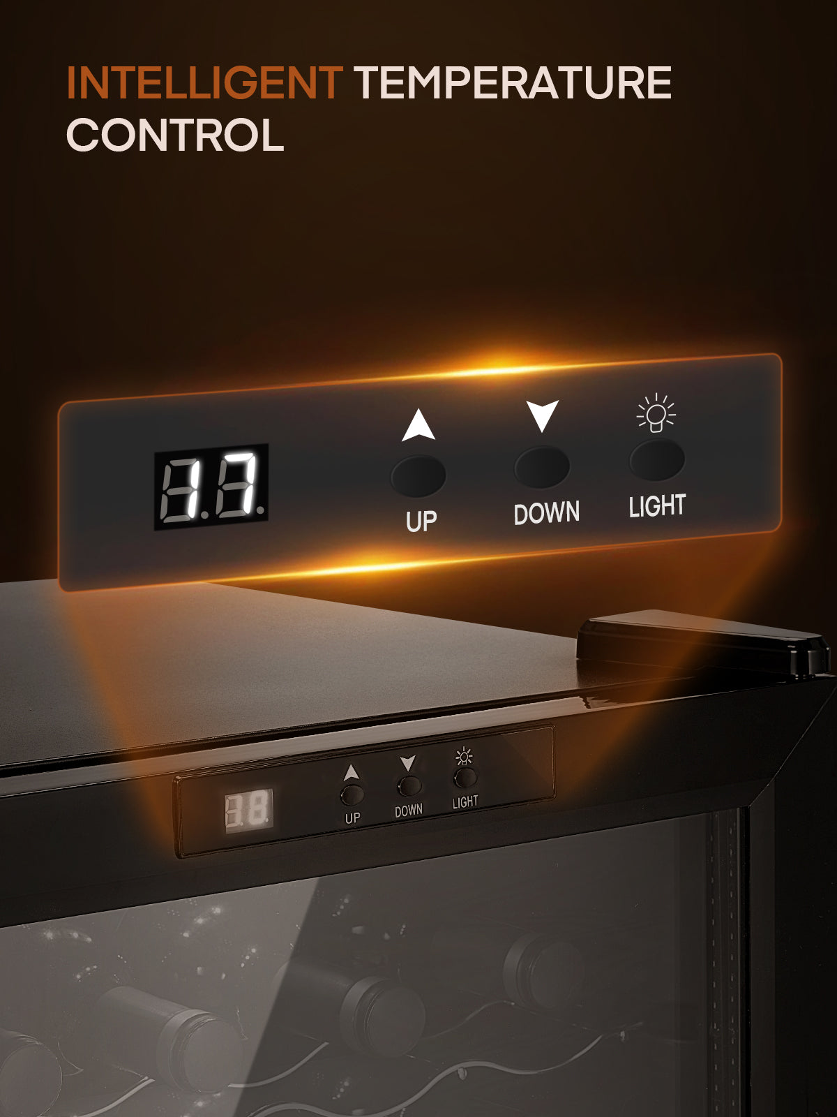 8 Bottles Freestanding Wine Cellar, Wine Fridge with Digital Temperature Control