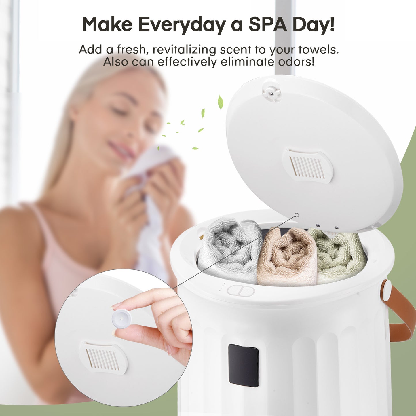 Bucket Towel Warmers 20L, Towel Heater with Aromatherapy Rack, LED Screen, for Bathroom, Hot Tub, Spa, for Two Extra Large Towels