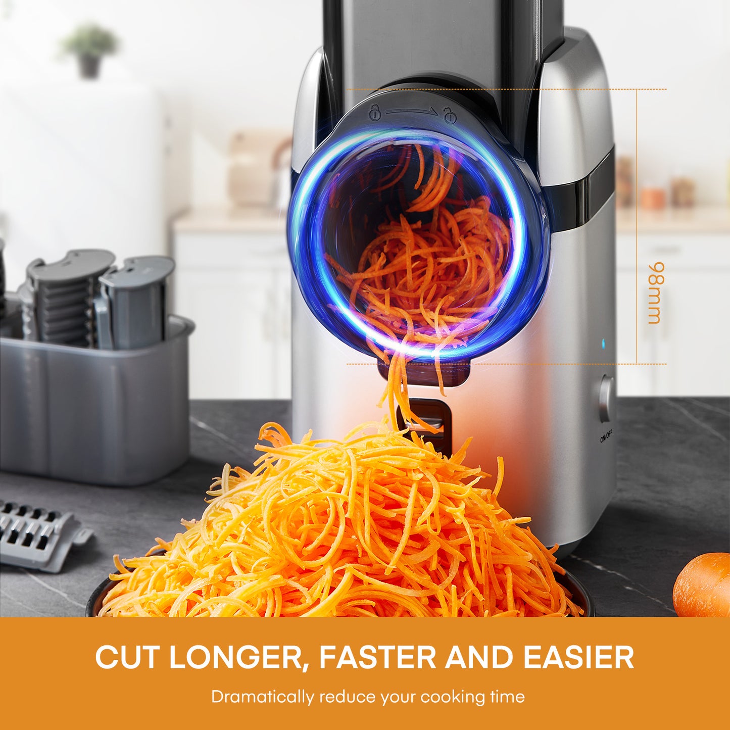 Electric Cheese Grater, Salad Maker With 5 Different Shapes of Blades, Electric Slicer Shredder, Electric Salad Machine for Cheeses, Fruits, Vegetables