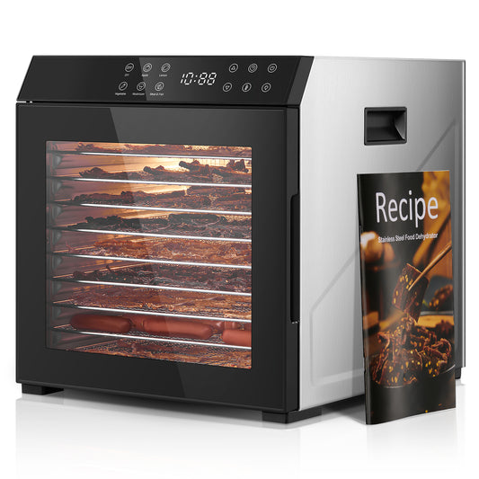 Food Dehydrator for Jerky 1000W, 10 Trays With Large 9.04ft² Drying Space,176°F Temperature Control, Digital Adjustable Timer, Light, Dryer Machine for Dog Treats,Herbs, Meat, Fruit, and Yogurt