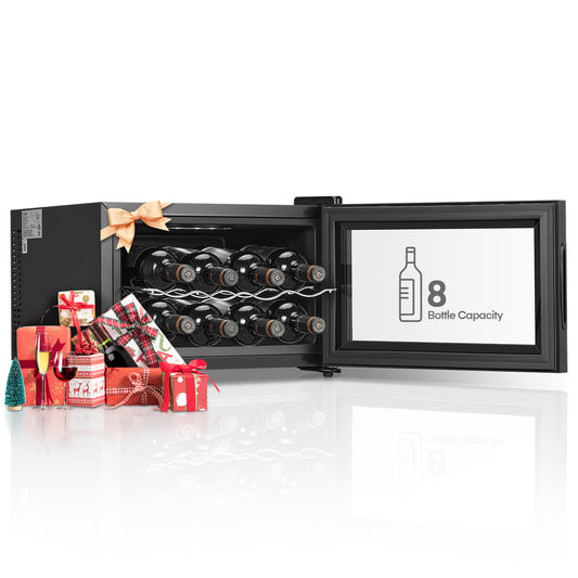 8 Bottles Freestanding Wine Cellar, Wine Fridge with Digital Temperature Control