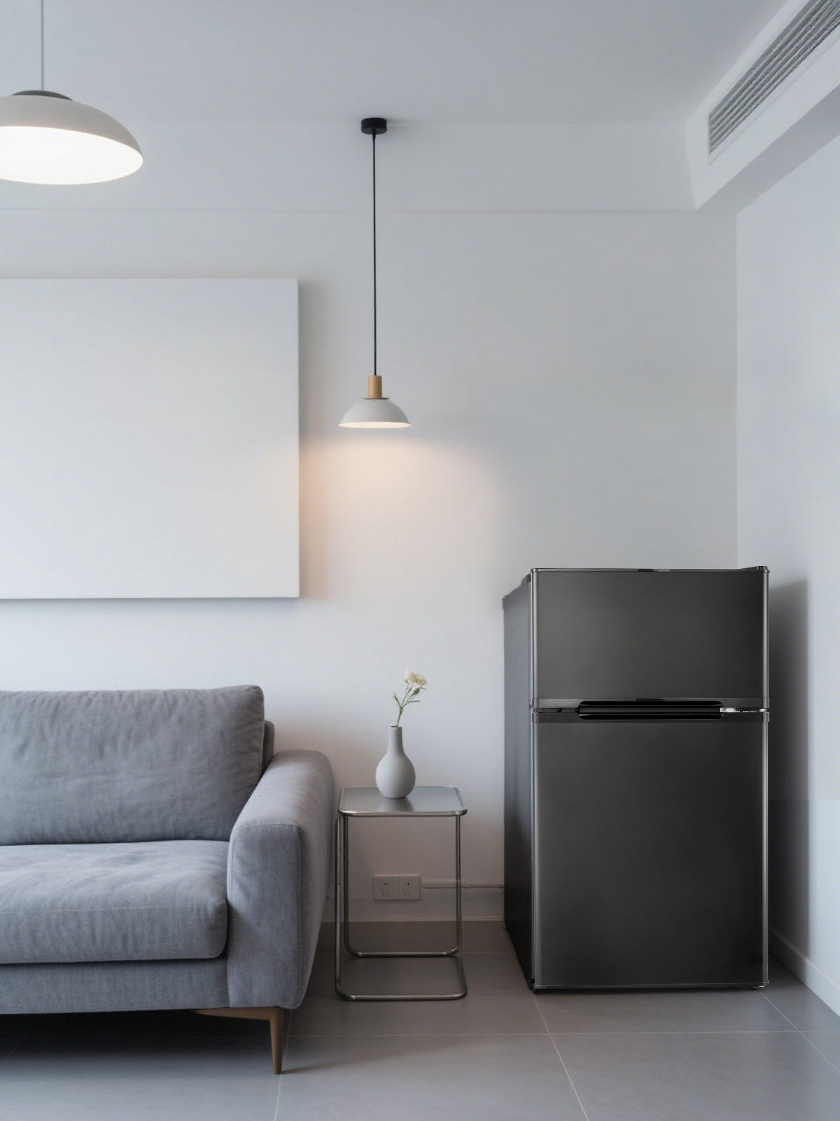 3.1 Cu.ft Mini Refrigerator 2 Doors with Ice Tray, Small Fridge with Temp Contorl for Bedroom, Office
