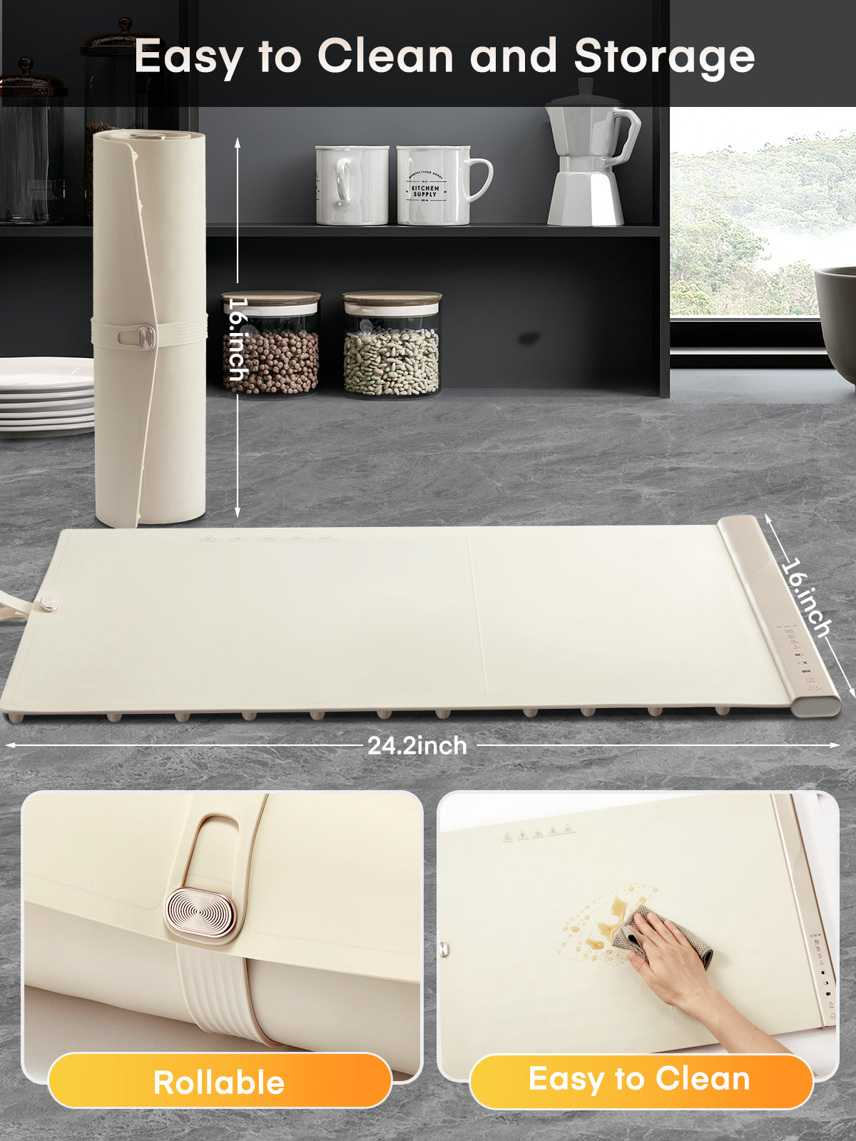 FOHERE Warming Mat for Food, Fast Full Surface Electric Warming Tray with Upgrade Temperature Settings, Food Grade Silicone Nano-Material, 4H Timer, for Buffet Party and Home Daily Use